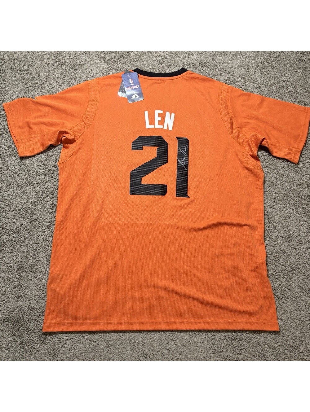 Alex Len Autographed Phoenix Suns adidas Sleeved Jersey XL NWT Signed Orange